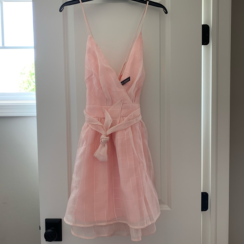 Miss Avenue Grid Print Mini Dress